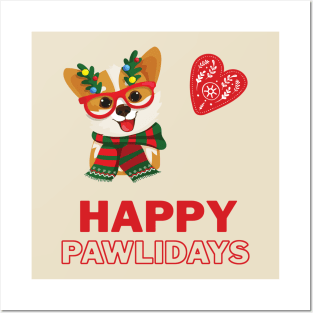 Christmas Dog: Happy Pawlidays Posters and Art